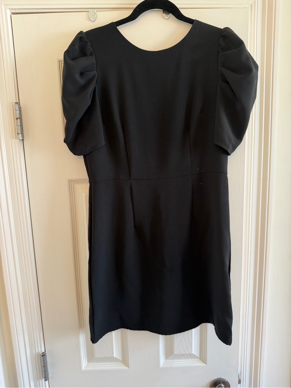 TCEC Black Puff Sleeve Mini Dress